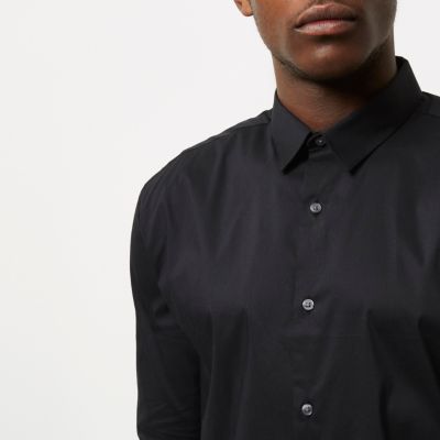 Black smart muscle fit shirt
